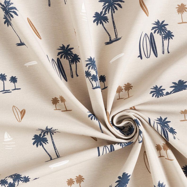 Katoenjersey Hawaii-gevoel – licht taupe,  image number 3