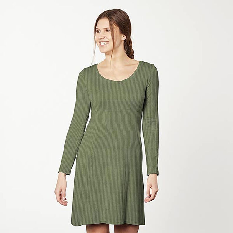 Ribjersey effen – olijf,  image number 10