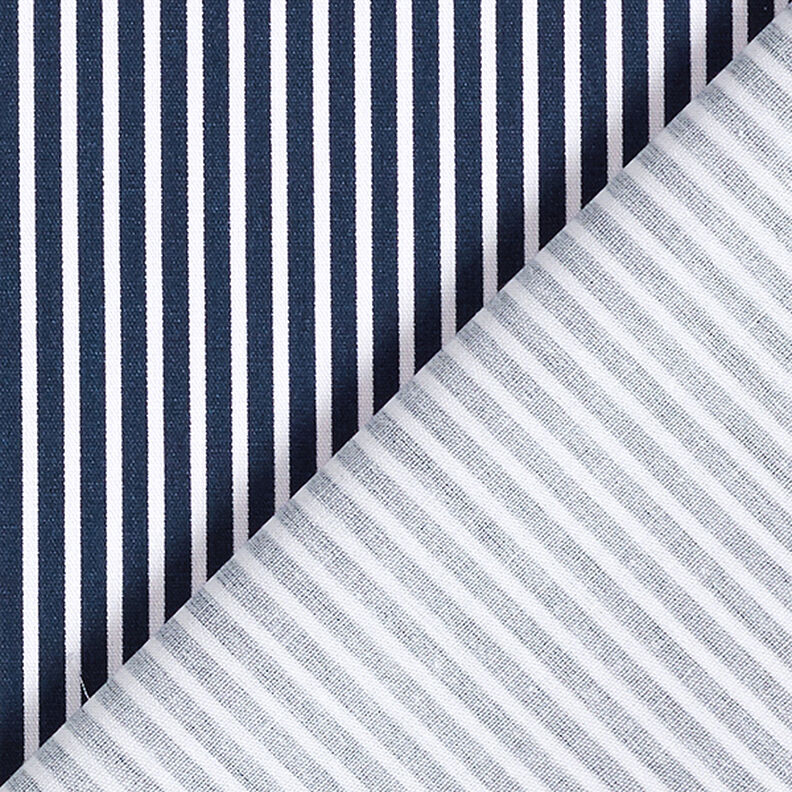 Katoenpopeline Strepen – marineblauw/wit,  image number 4