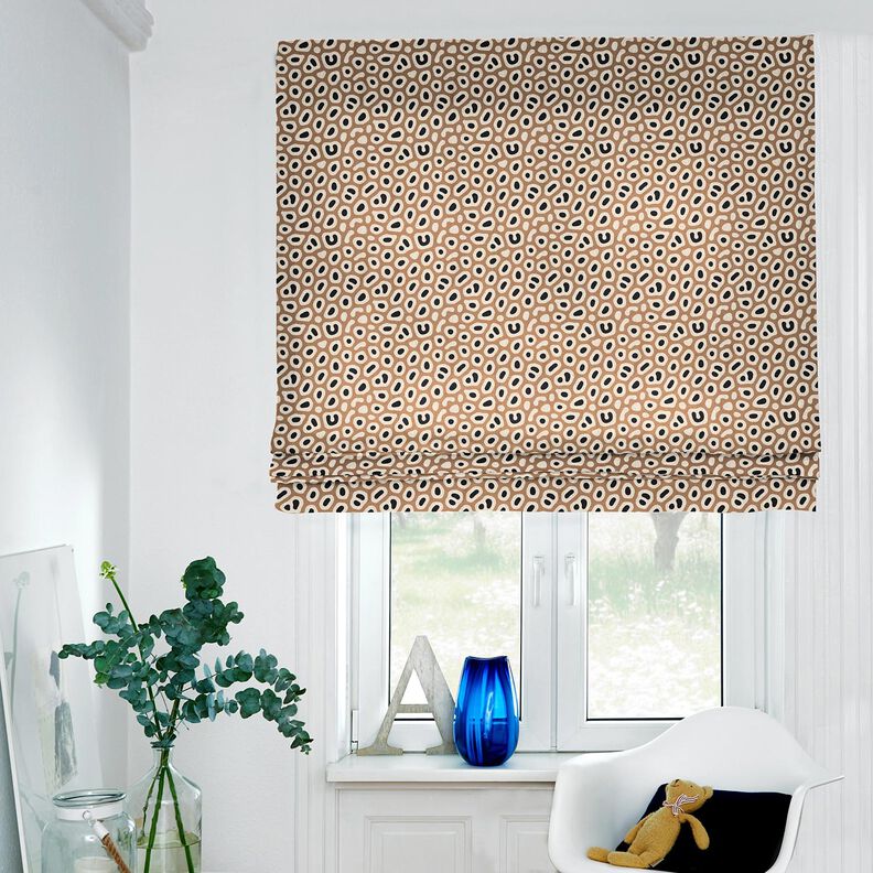Decostof Half panama abstract luipaardpatroon – lichtbruin/cashew,  image number 6