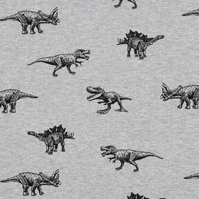 French Terry sommersweat Dino's – zilver/zwart, 