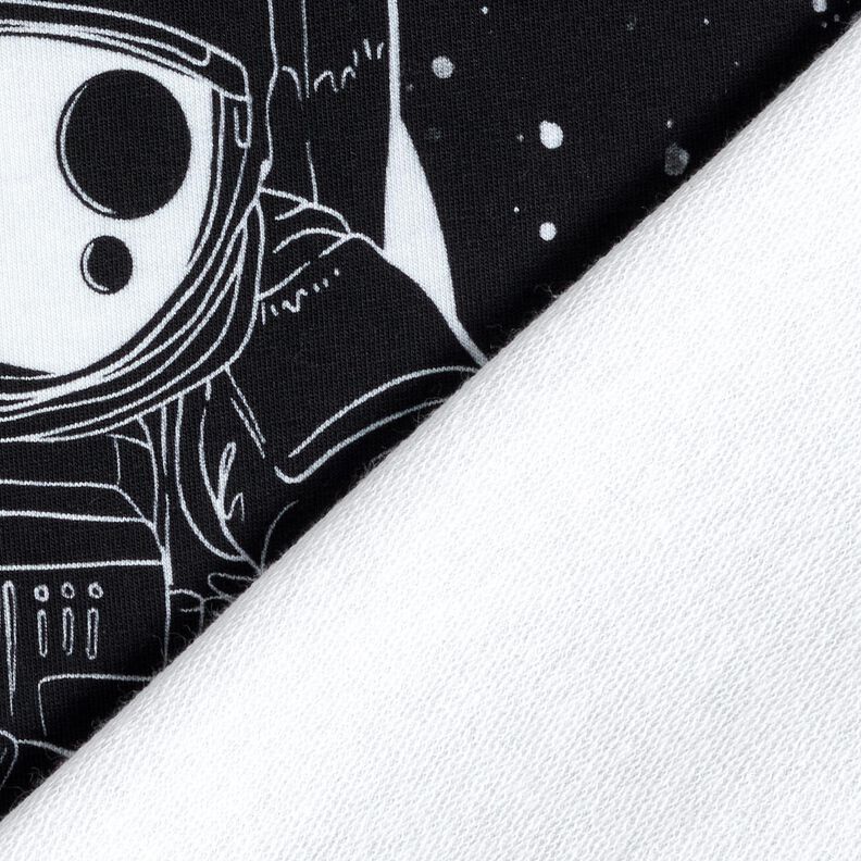 French Terry Panel Spaceman | Glitzerpüppi – zwart/wit, image number 4
