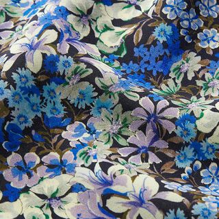Viscosestof viooltjes – zwart/blauw, 