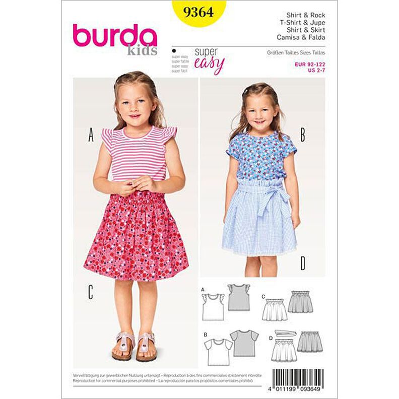 kindershirt / rok, Burda 9364,  image number 1