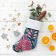 Decostof half panama botanisch – marineblauw,  thumbnail number 7