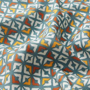 Viscosecrêpe retro diamanten – petroleum/ecru, 
