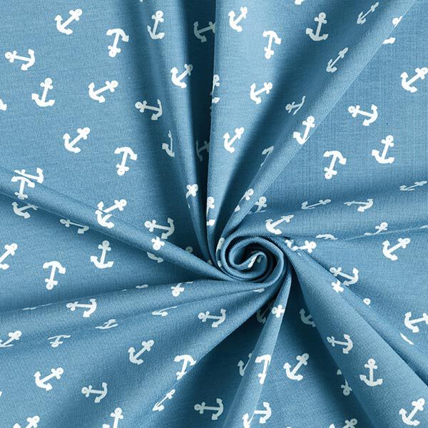 Katoenjersey Kleine ankers – lichtblauw/wit, image number 3