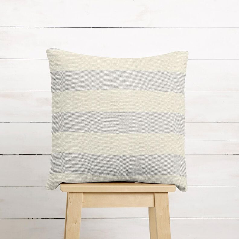 Decostof Panama Brede strepen &ndash; zilvergrijs/lichtbeige,  image number 6