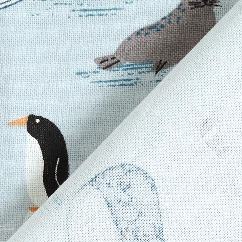 Decostof Half panama Dieren in ijs – babyblauw/wit,  image number 4