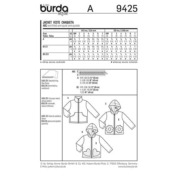 Jas / Jas met capuchon, Burda 9425, image number 5