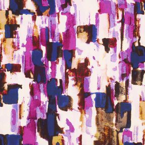 Viscosestof abstracte penseelstreken digitale print – druif/indigo, 
