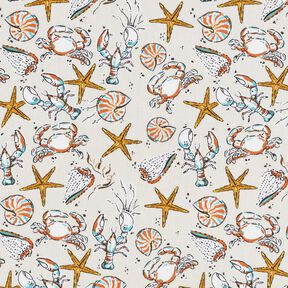 Katoenen stof Cretonne Zeebedding – lichtbeige/currygeel, 