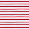 Katoenjersey smalle en brede strepen – wit/rood,  thumbnail number 1