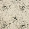 Decostof Half panama getekende bloemen – anemoon/zwart,  thumbnail number 1