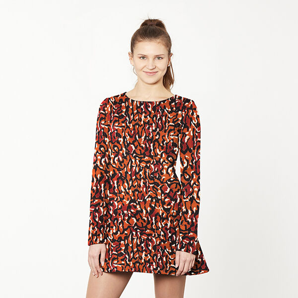Romaniet jersey abstract luipaardpatroon – terracotta, image number 5