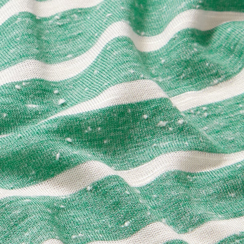 Viscosejersey dwarsstrepen – smaragdgroen/wit,  image number 2