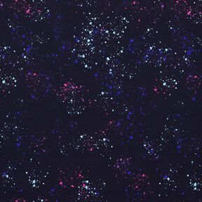 Katoenjersey Kleurrijke spatten | Glitzerpüppi  – nachtblauw/blauwlila, 