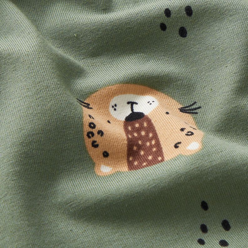Katoenjersey Luipaardgezichten  – pijn,  image number 2