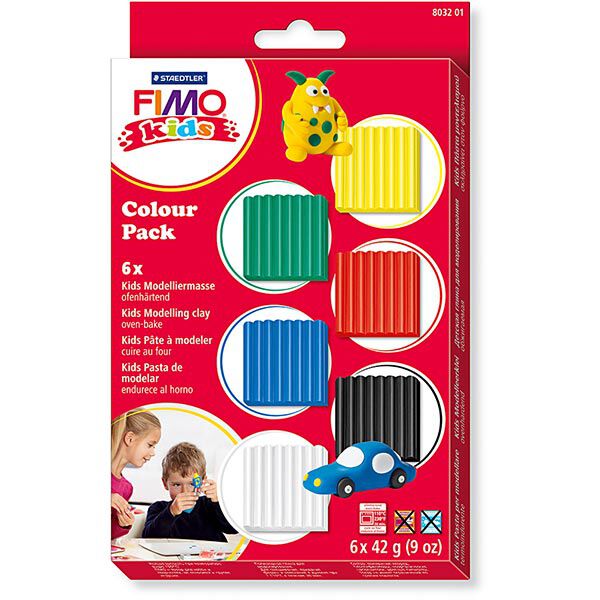FIMO® Kids Modelleerklei [6x42 g], Standaardkleuren,  image number 1