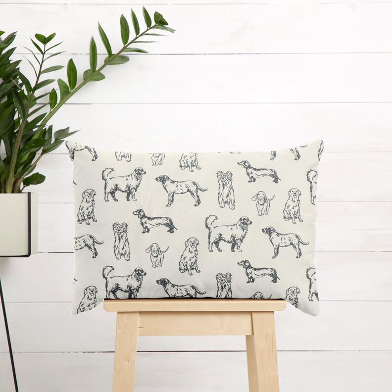 Decostof Canvas Honden – creme/grijs,  image number 7