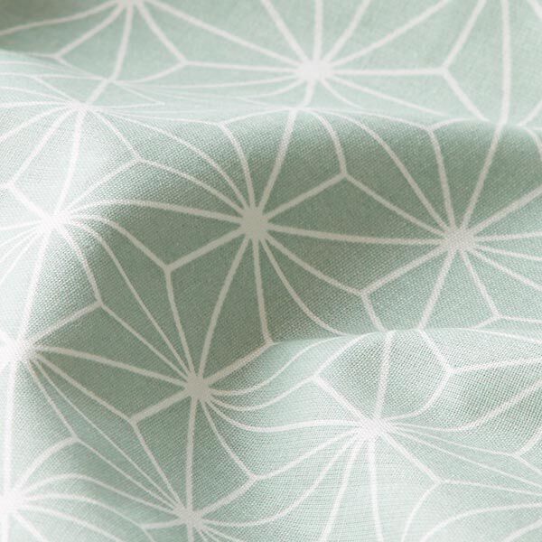 Katoenen stof Cretonne Japanse sterren Asanoha – mint, image number 2