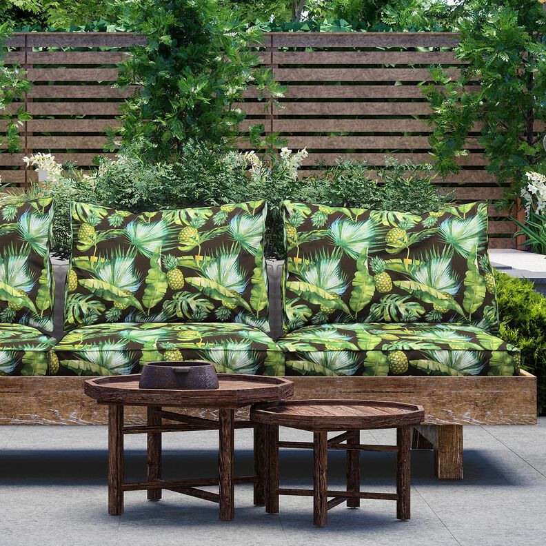 Outdoorstof Canvas ananas – grasgroen/zwart,  image number 6