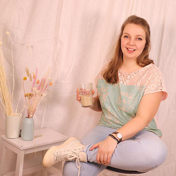 GOTS Katoenjersey Vlierbloesem | Tula – pastelgroen/roze, image number 8
