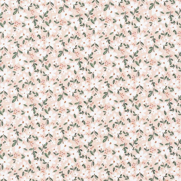 Biologisch katoenpopeline delicate bloemen – roos, image number 1
