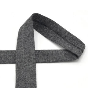 Biasband Katoenjersey Mix [20 mm] – anthraciet, 