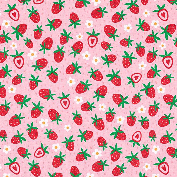 Stoffenpakket jersey Schattige aardbeien | PETIT CITRON – roze,  image number 4