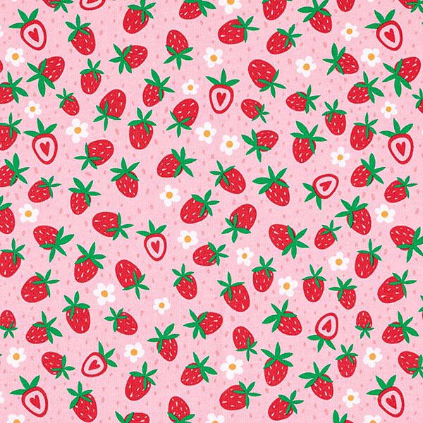 Stoffenpakket jersey Schattige aardbeien | PETIT CITRON – roze, image number 4