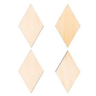 Houten decoratie hanger diamant Set[ 7-10  x 5-9 cm ] | Rico Design – natuur, 