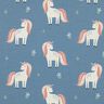 Katoenjersey lieve glittereenhoorns – blauwgrijs,  thumbnail number 1