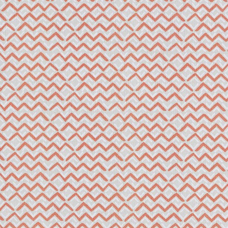 Katoenen stof Cretonne Etnische zigzag – terracotta,  image number 1