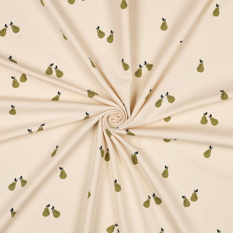 GOTS Katoenjersey Peren | Poppy Fabrics – lichtbeige/lichtolijf,  image number 3