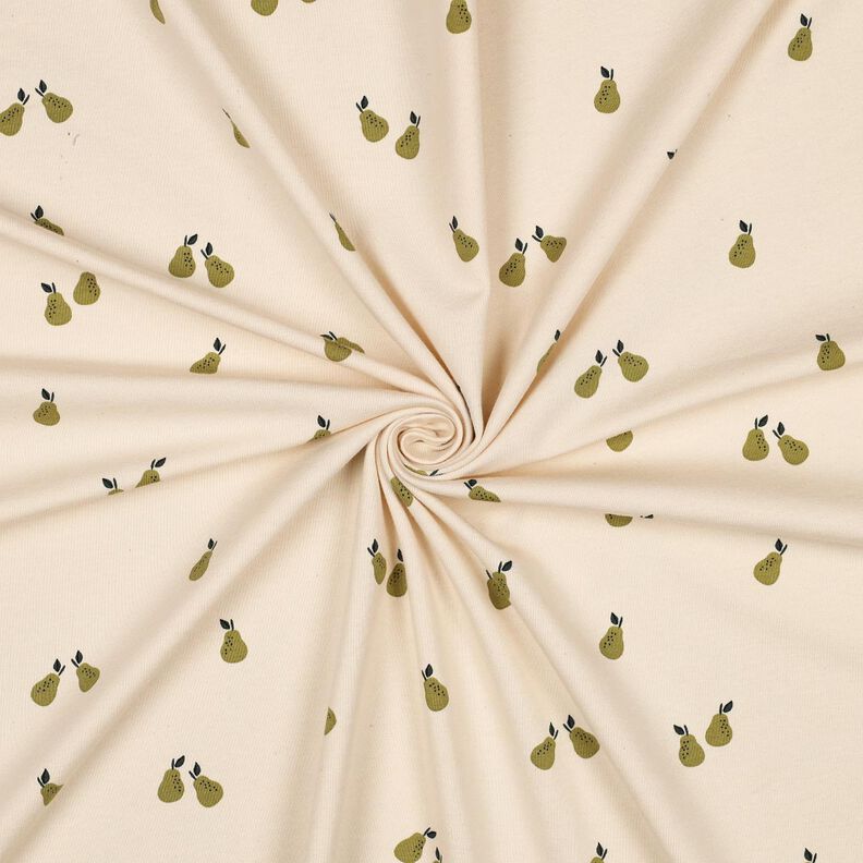 GOTS Katoenjersey Peren | Poppy Fabrics – lichtbeige/lichtolijf, image number 3