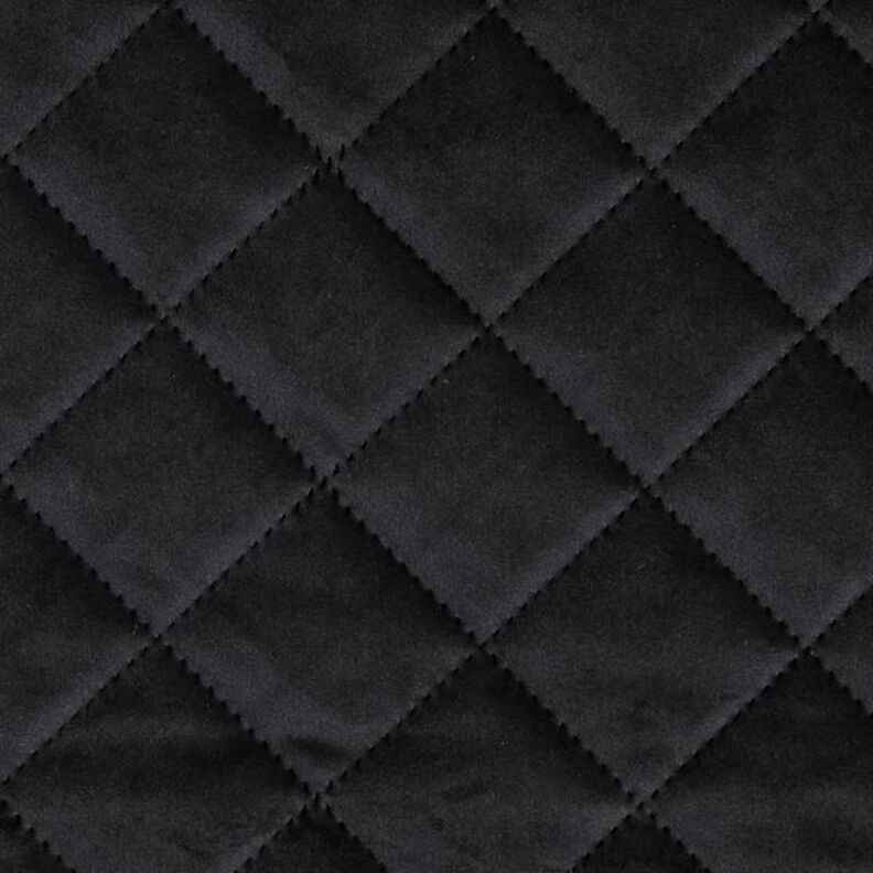 Bekledingsstof Fluweel Doorgestikte stof – zwart,  image number 1