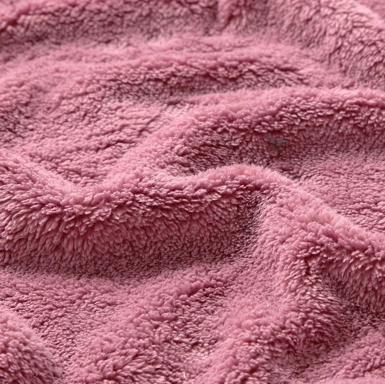 Nepbont Effen pluche – donker oudroze, image number 2