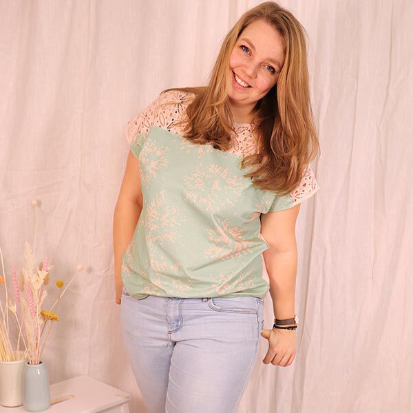 GOTS Katoenjersey Vlierbloesem | Tula – pastelgroen/roze, image number 7