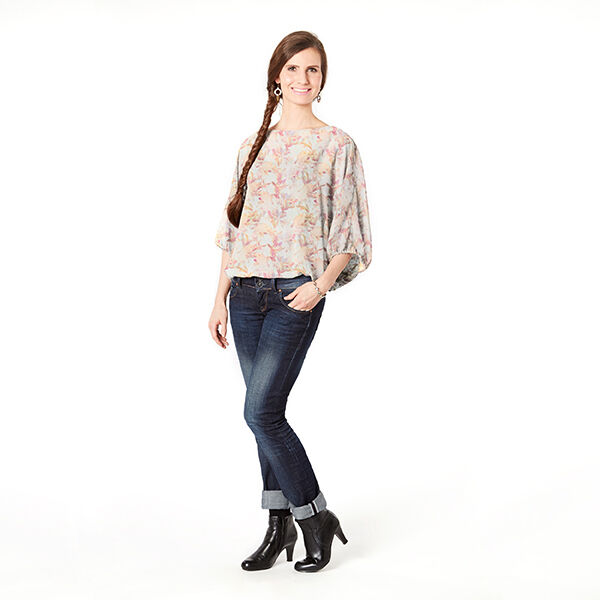 Viscose-zijde-mix romantische bloemen – wit, image number 5