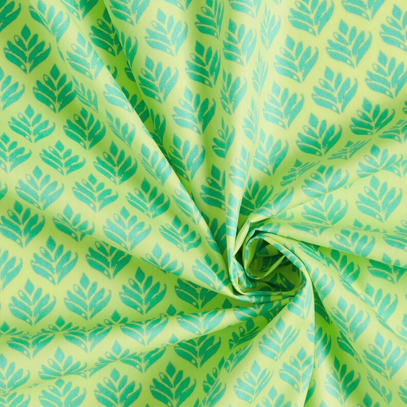 Gecoate katoen abstracte vakken – citroengeel/aquablauw, image number 3