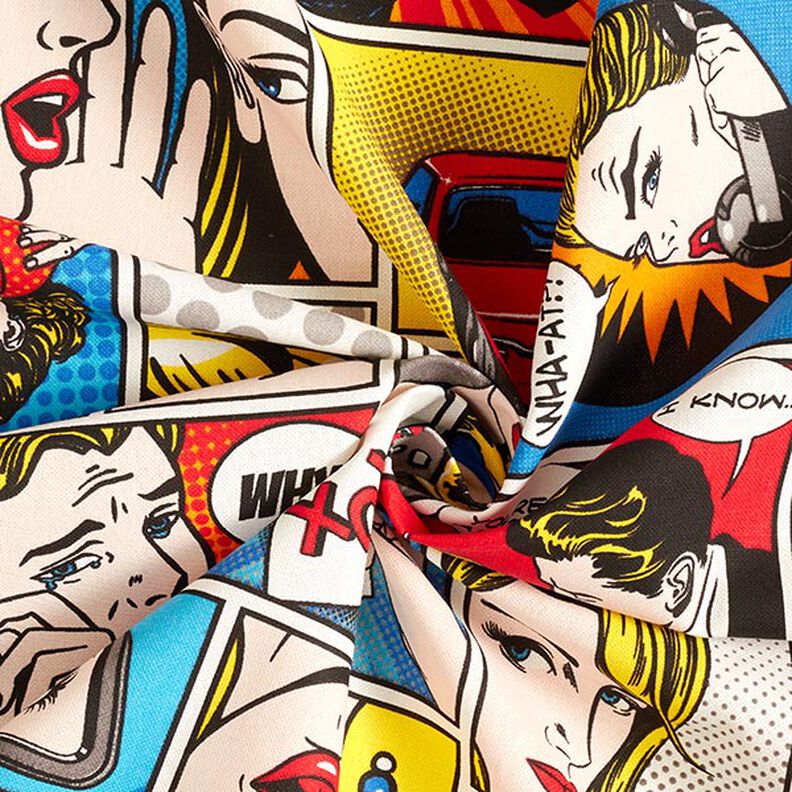 Decostof Half panama Comic Pop-Art – wit, image number 4