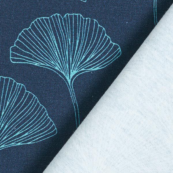 Katoenjersey Ginkgo bladeren – marineblauw,  image number 4