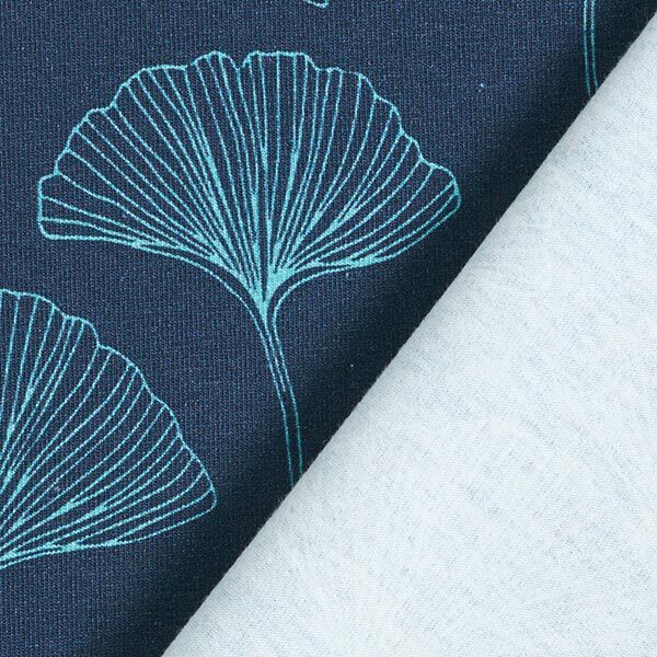 Katoenjersey Ginkgo bladeren – marineblauw, image number 4