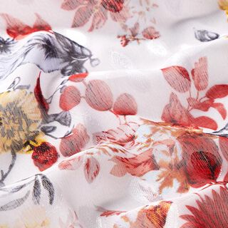 Chiffon met effect en bloemenprint – wit, 