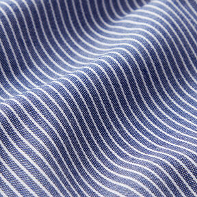 Blousestof Katoenmix Strepen – marineblauw/wit, 