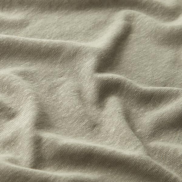 Jersey linnen-viscosemix effen – kaki, image number 2