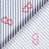 Popeline stretch Strepen en harten – wit/indigo,  thumbnail number 4