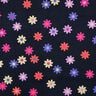 Babyrib Bloemen met glitterprint | Poppy Fabrics – marineblauw,  thumbnail number 1