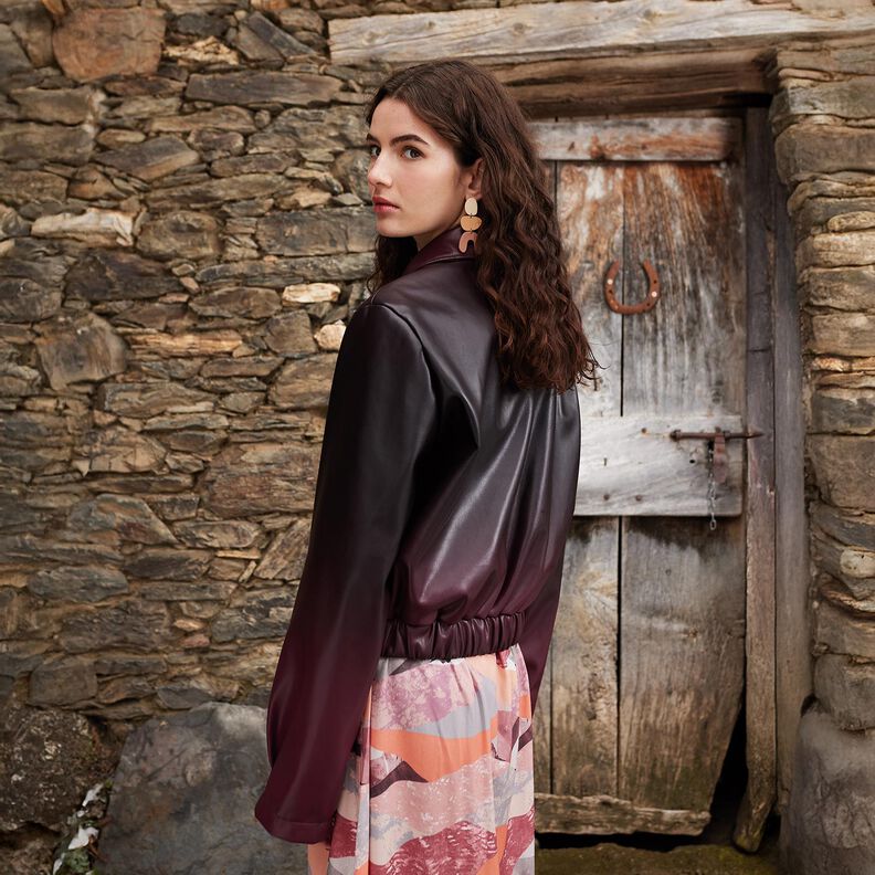 Imitatieleer Kleurverloop | Katia Fabrics – zwart/bordeauxrood,  image number 7